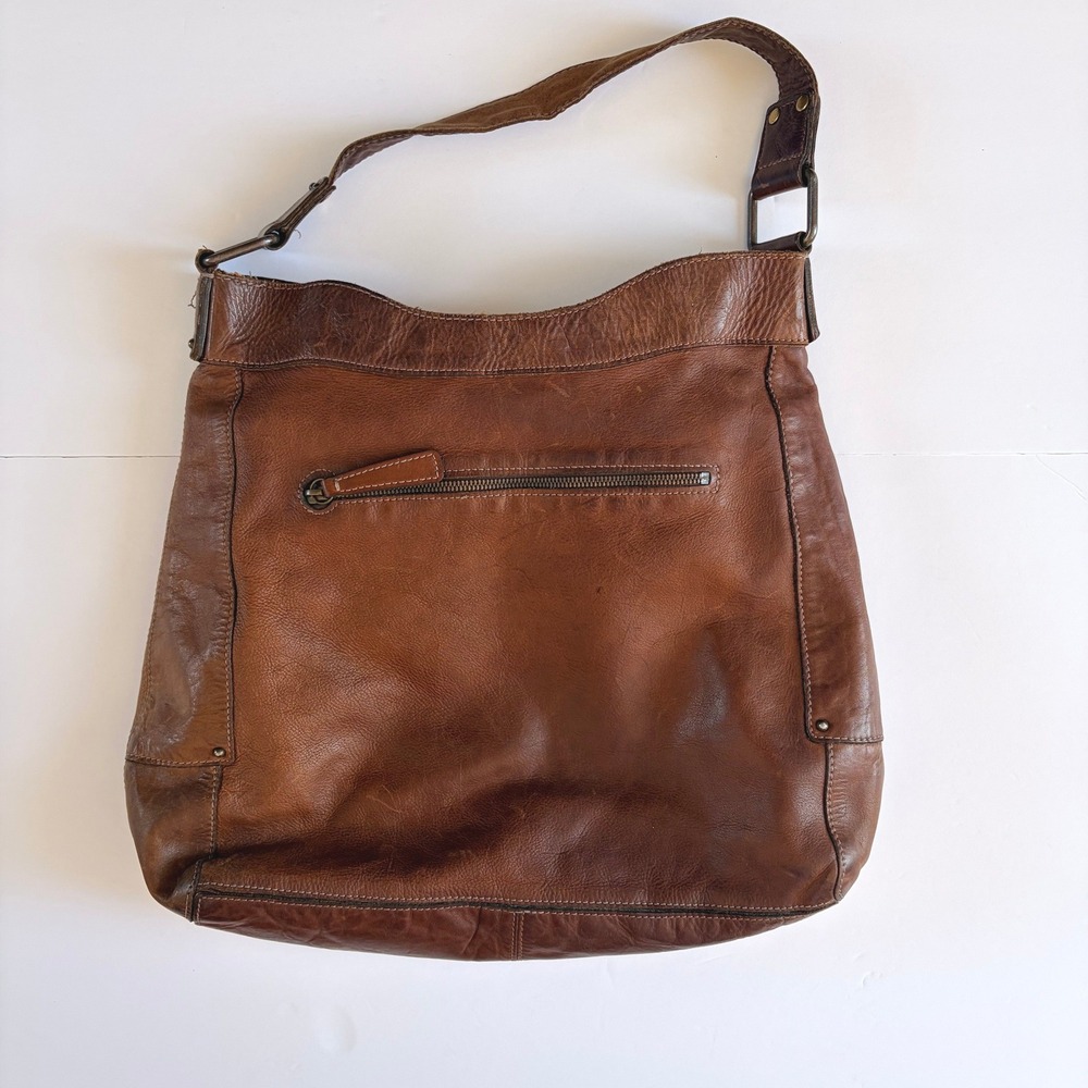 Vintage Banana Republic Ashbury Leather Hobo Boho Saddlebag Bag Y2K - Picture 2 of 6